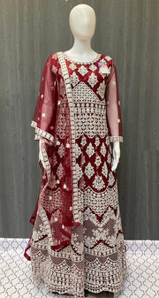 Heavy Work Floor Length Dress Size 38 - Intricate Party Wear