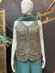 Women’s Pastel Blue Party Wear Palazzo set