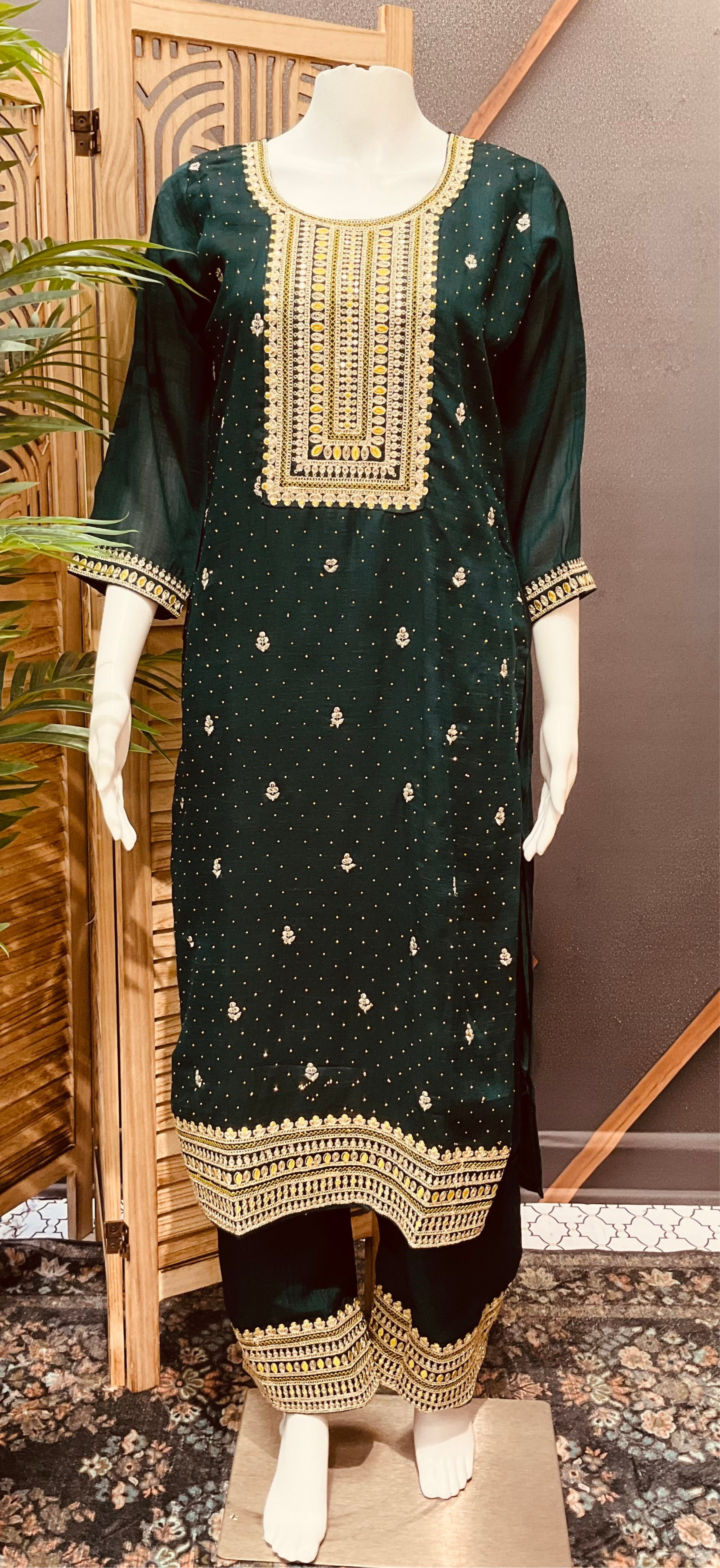 Size 38-Party Wear Chudidhar/Kurti sets with contrast dupatta