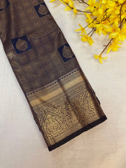 Navy Blue  Color Semi silk Kanjeevaram Saree