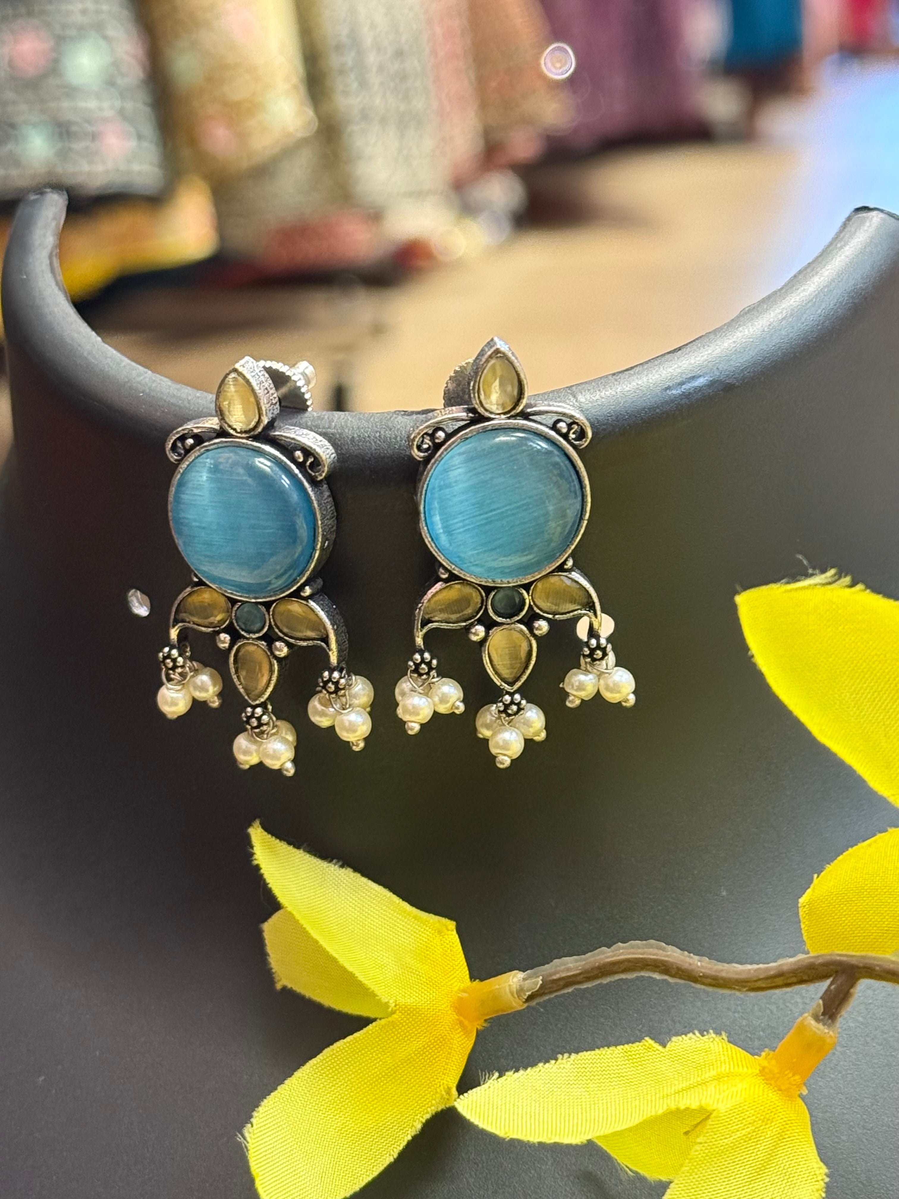 Colorful - German Silver Earrings