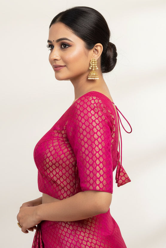 Pink Brocade Blouse