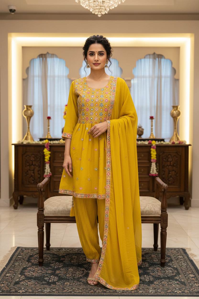 Teenage Girls - Yellow Kurti set