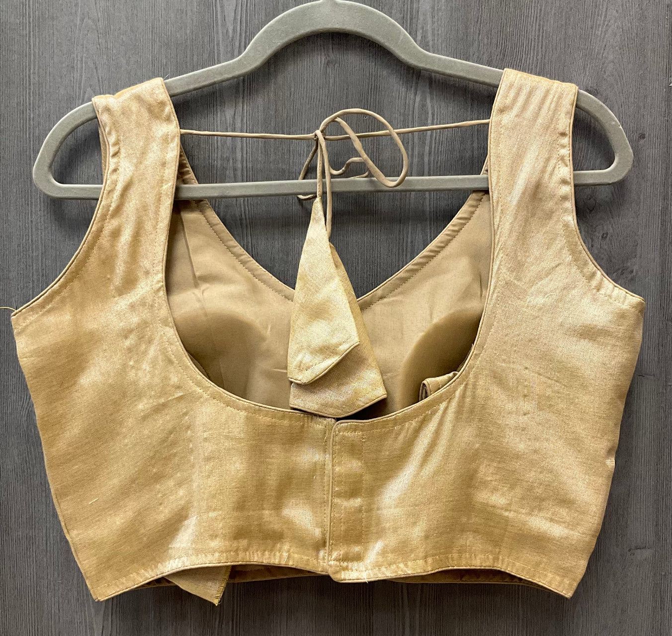 Back Opening Shinny Gold Blouses- Size 38(fits upto 40) image 3