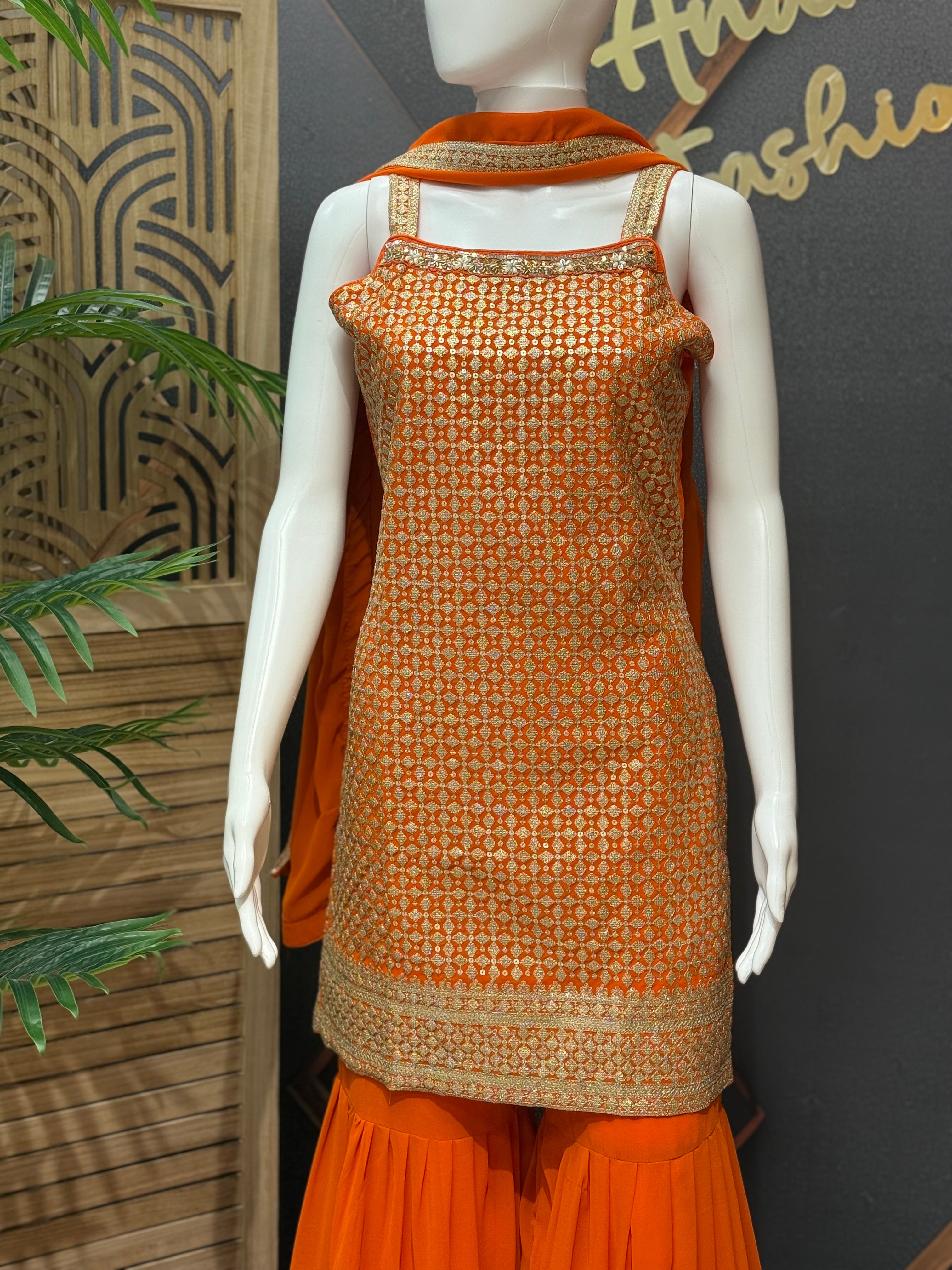 Teenage Girls - Orange Sharara set