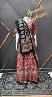 Garba Pure Cotton Ajrakh Print Chaniya Choli