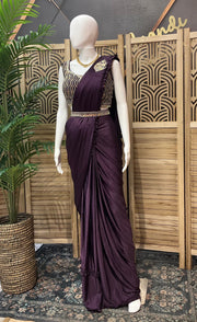 Dark Purple Ready to Wear saree