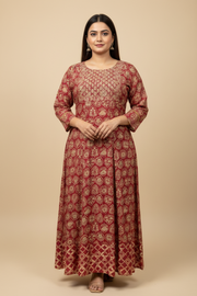 Plus Size Anarkali Rayon Kurti Length Anarkali Kurti