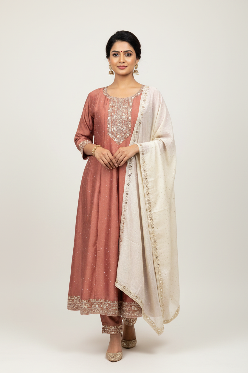 Plus Size Anarkali party Wear kurti set