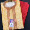 Size 36-Embroidered Kurta - Yellow Kurta with Red Pajama