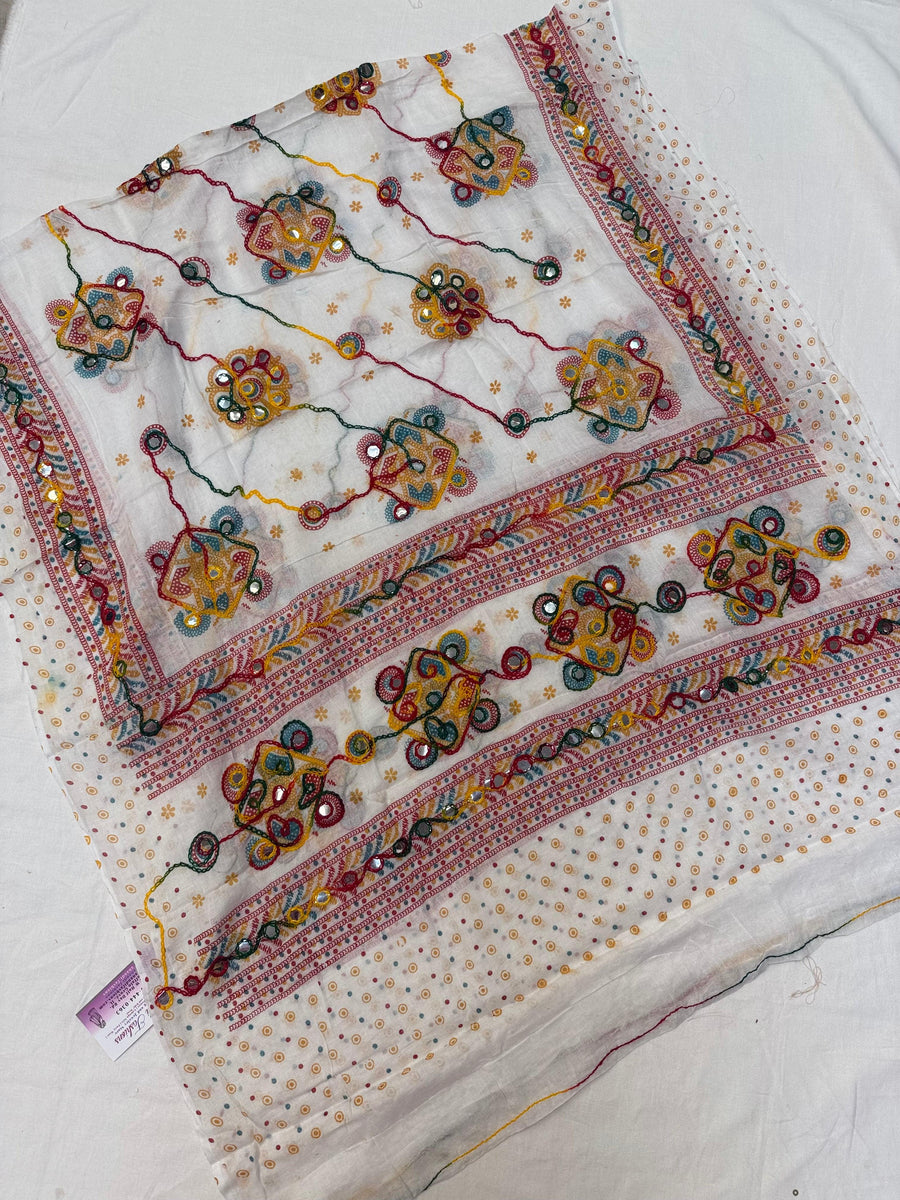 Garba Special- Navratri Pure Cotton Dupattas with thread Work.