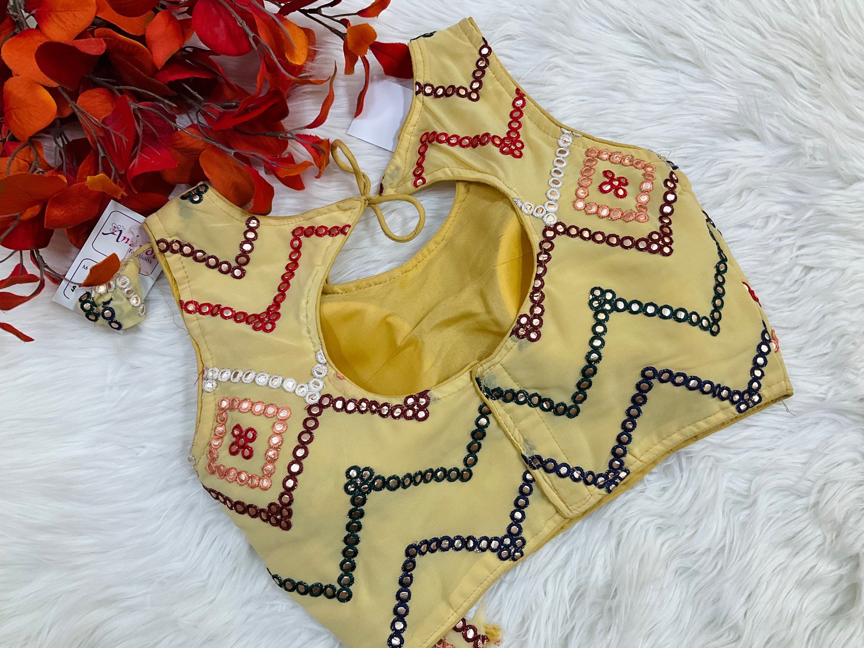 Mirror foil work blouses fits sizes upto 36-38 image 3