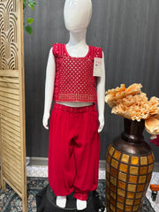 Pink - Girls Dress- Afghani model bottom and stylish top Size 24