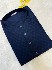 Navy Blue Men’s Wear Kurta Pajama Set
