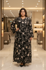 Plus Size Pure Cotton with Print Long Length Anarkali Kurti