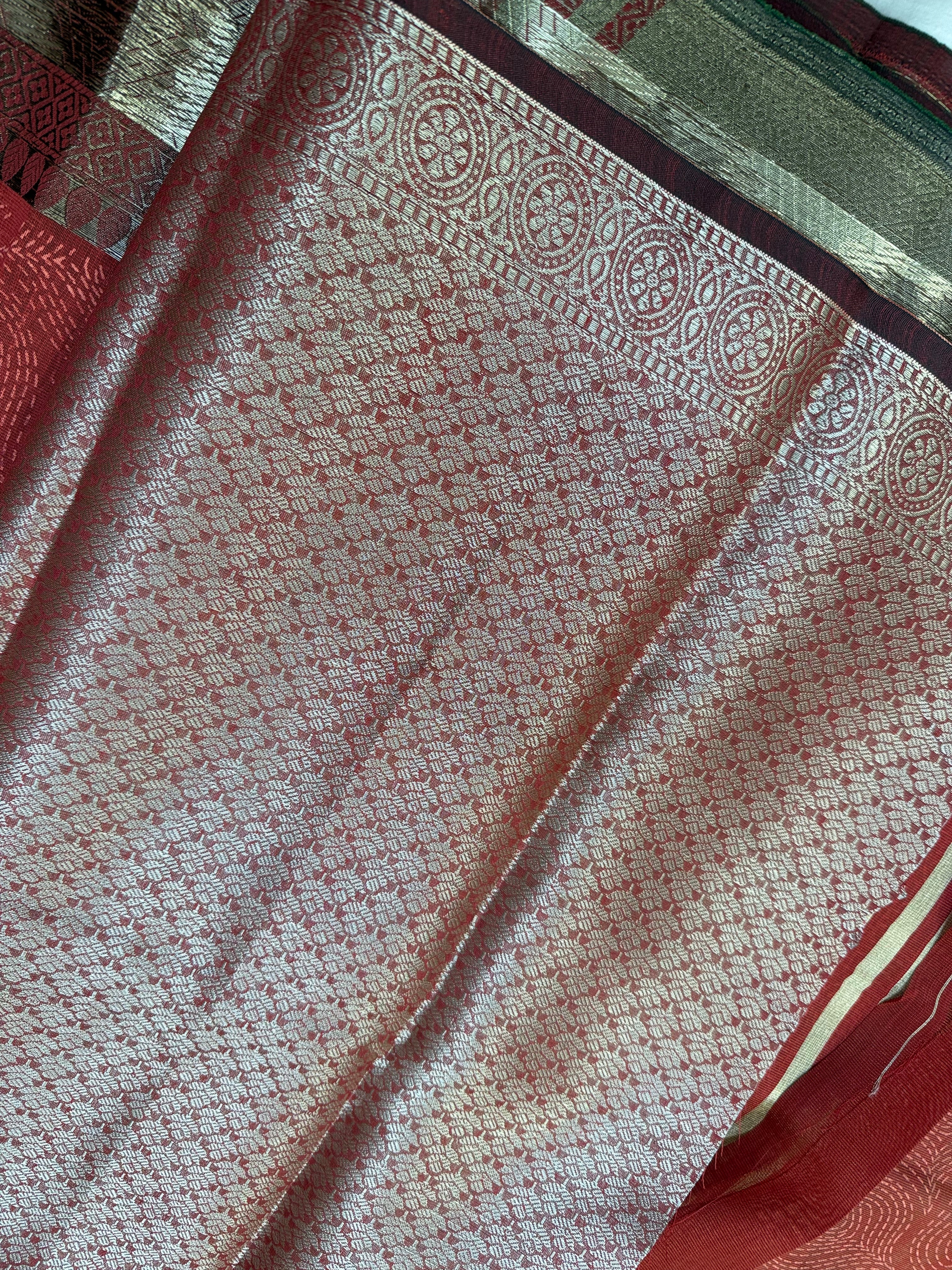 Brown - Fancy Print Saree