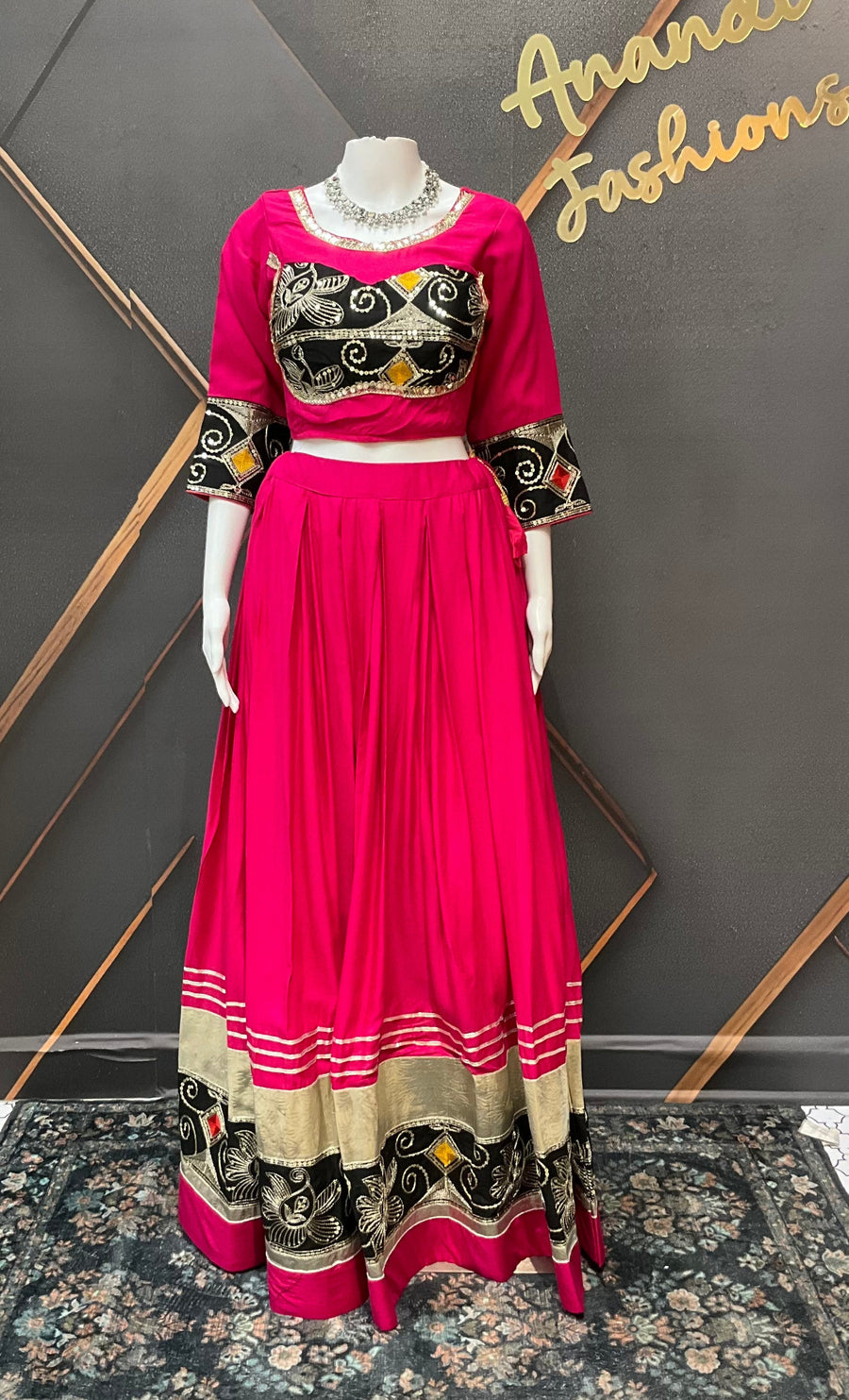 Pink Pure Cotton Chaniya Choli set