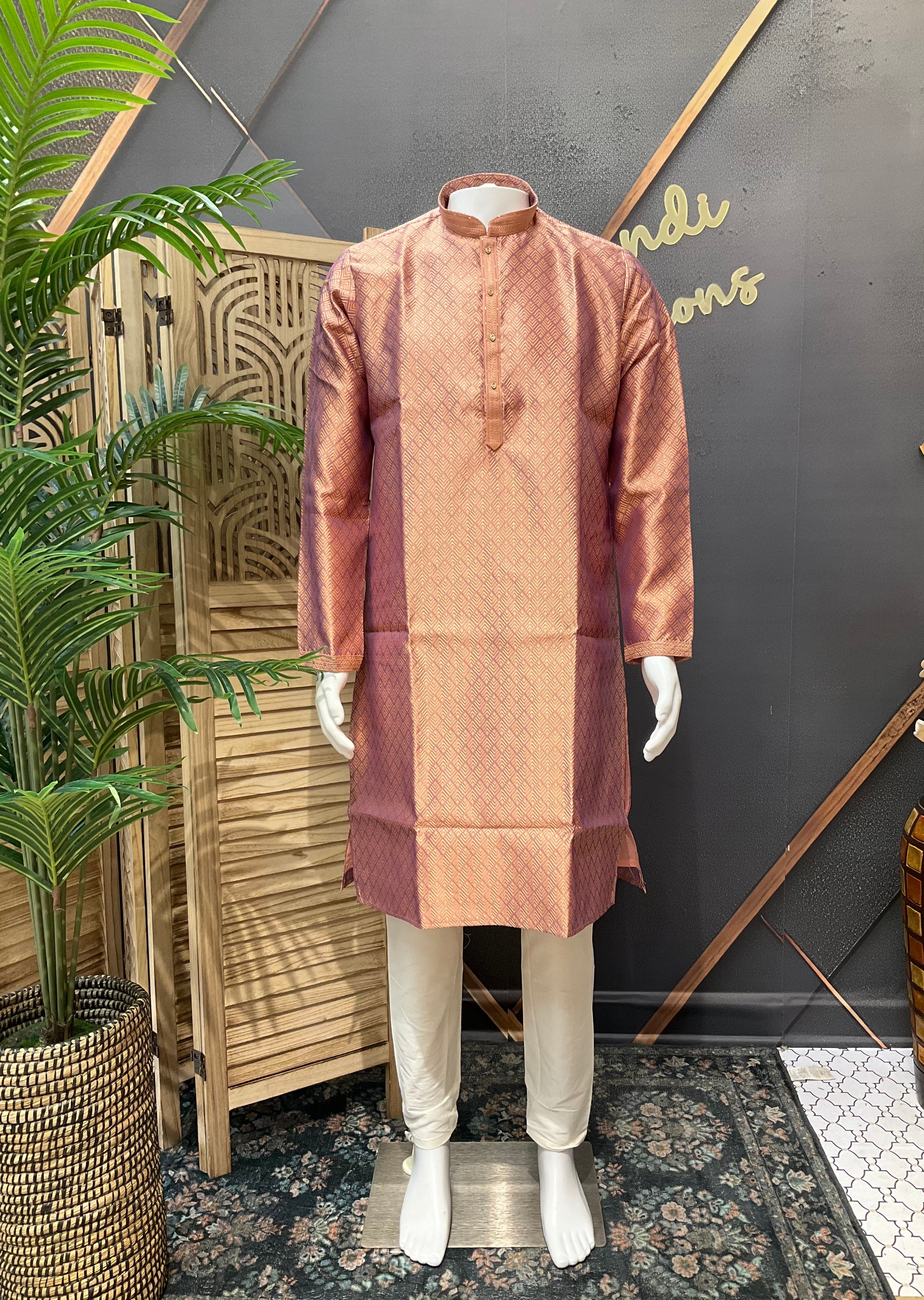 Light Orange Mens Wear kurta set