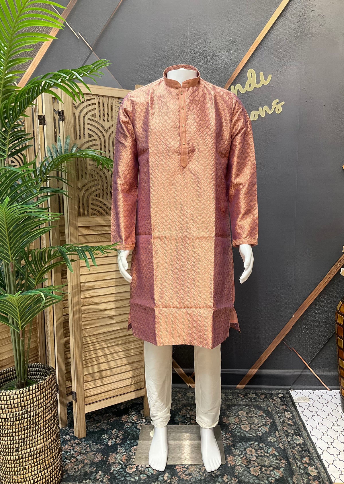 Light Orange Mens Wear kurta set