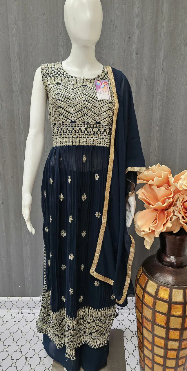 Nyra Cut Suits - Indian Party Wear Dress with Dupatta - Size 38/XS