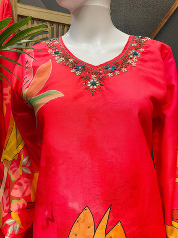 Party Wear- Chudidhar /Kurti set- Pink