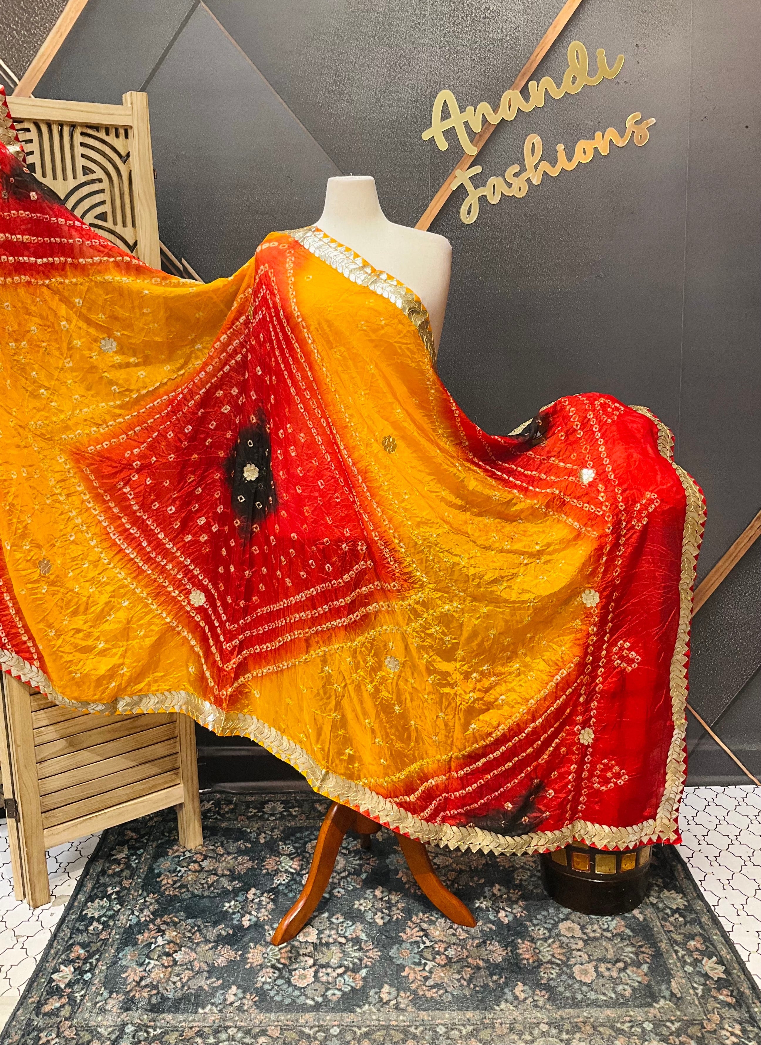 Multicolor Bandhini dupatta