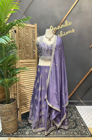 Pastel Purple - Plus size lehenga sets- Size 50