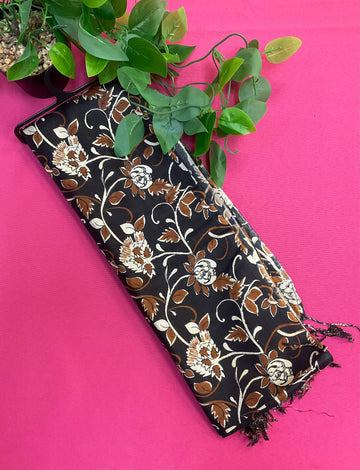 Black Scarf with Print