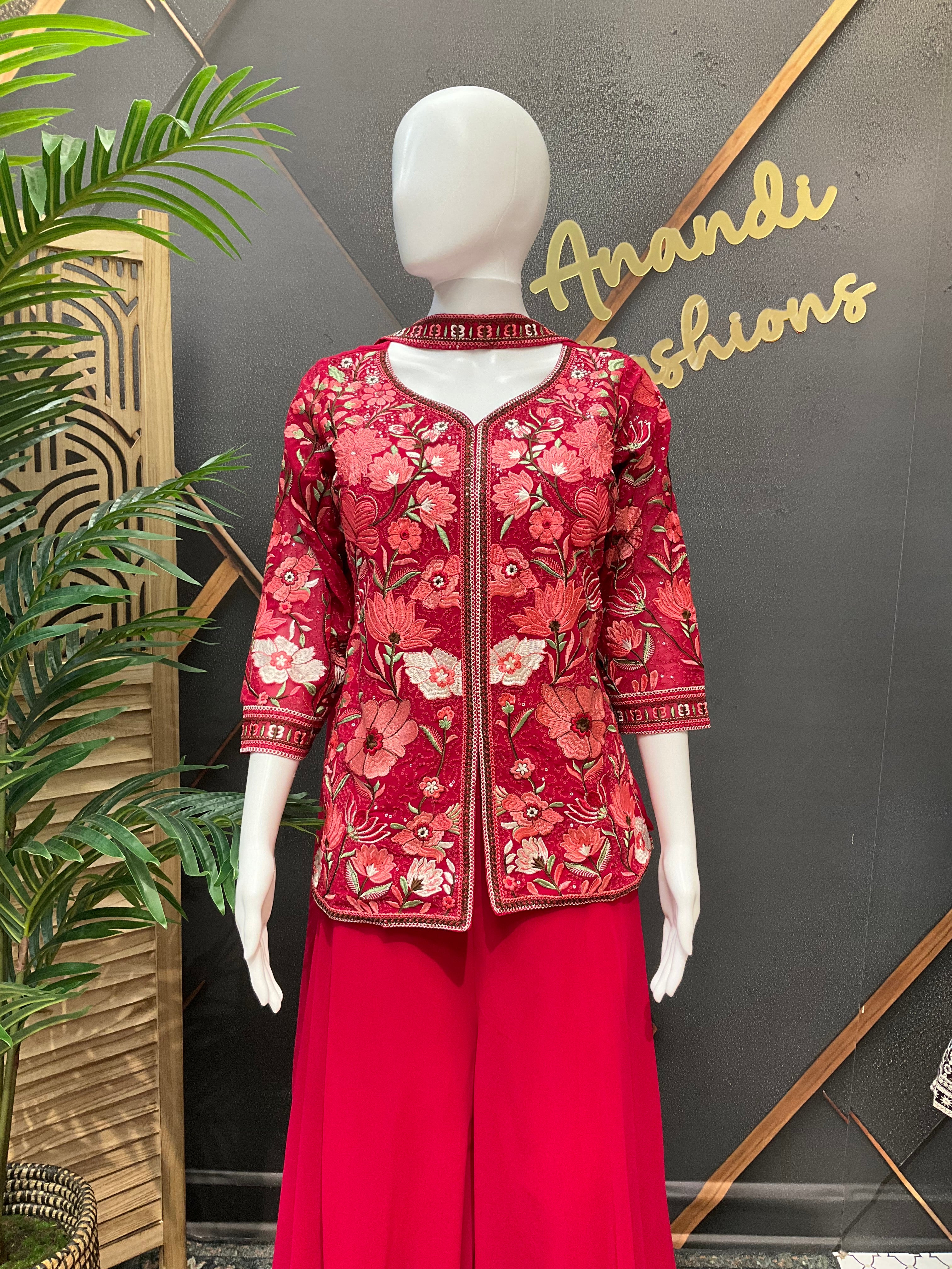 Embroidery Work Georgette Sharara set