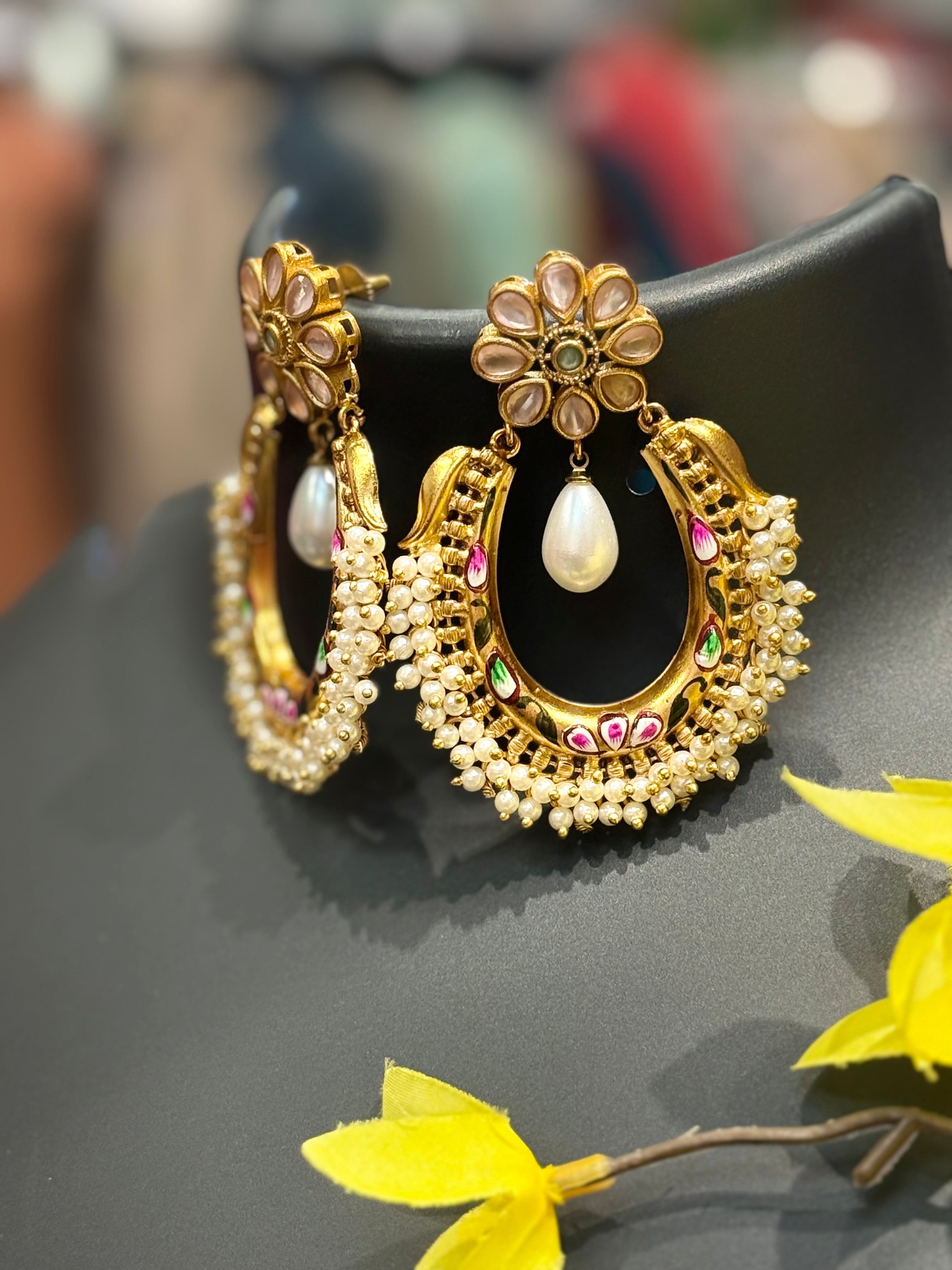 MattFinish Statement Earrings with Guttapusalu