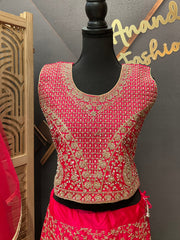 Pink Teenage Girls Party Wear lehenga set