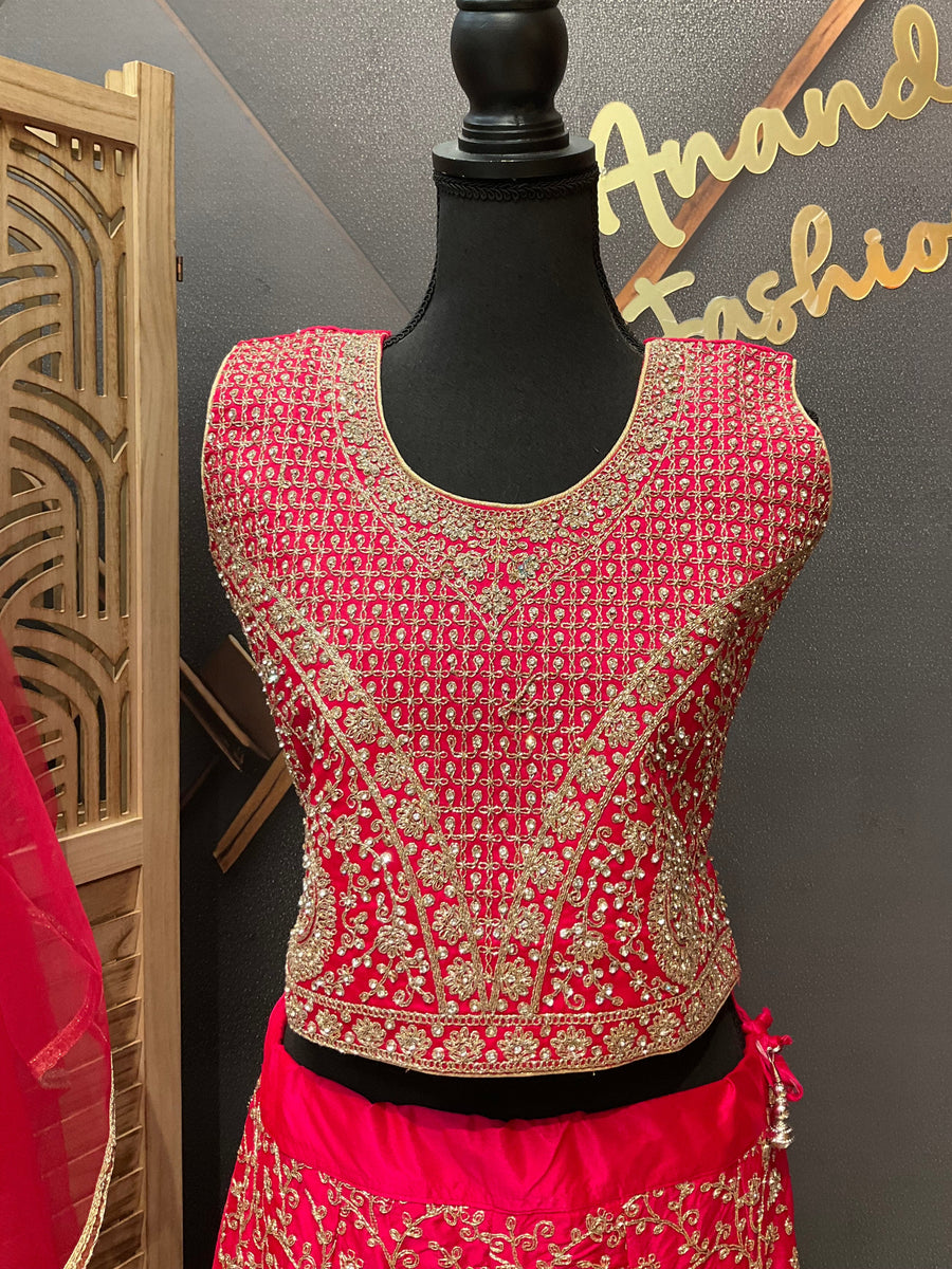 Pink Teenage Girls Party Wear lehenga set