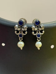 Elephant Design Blue German Silver Necklace set