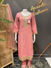 Pastel Pink Party Wear Kurti set