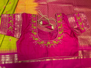 Semi Gadwal Silk saree with stitched work blouse