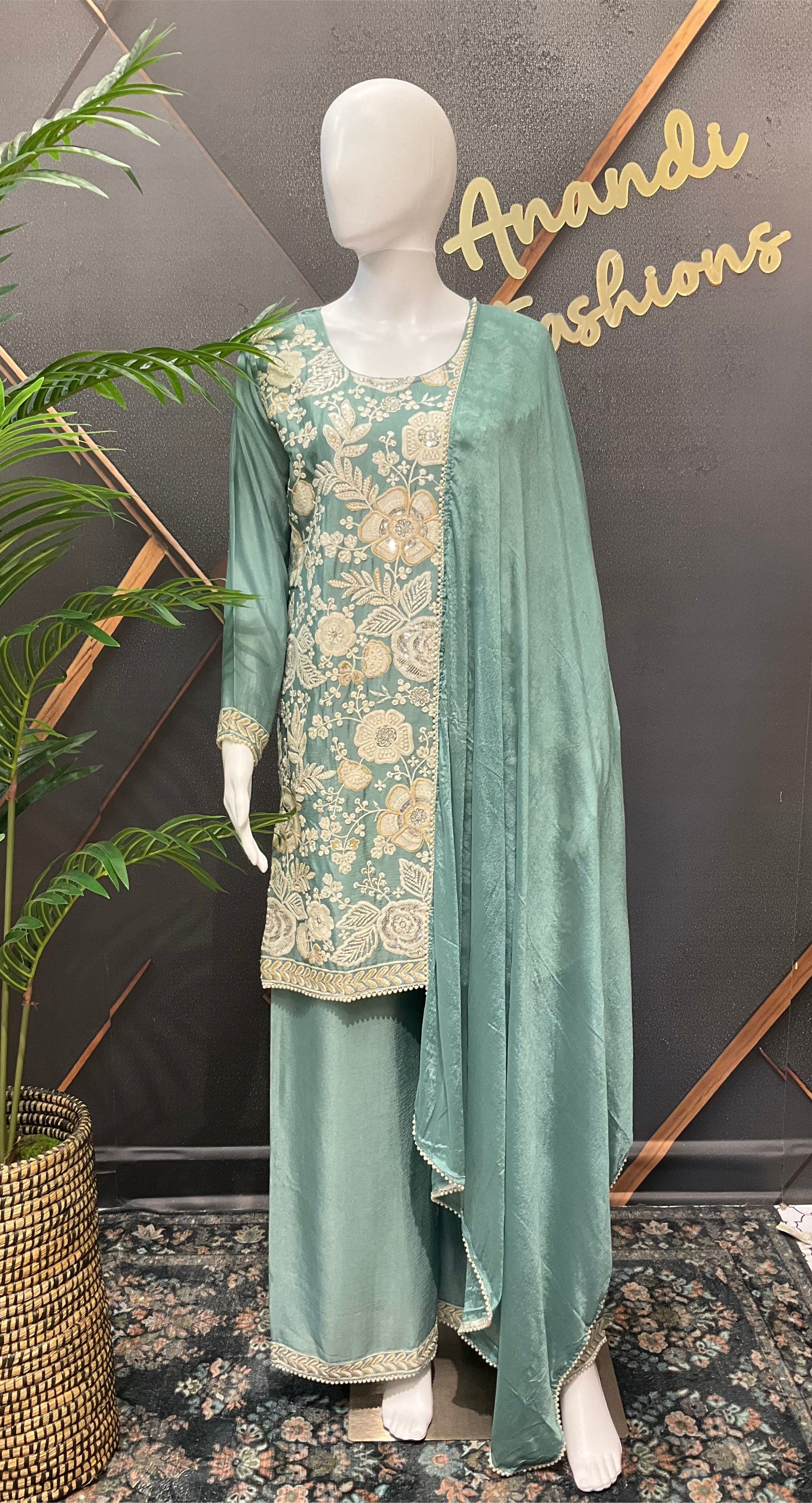 Party wear sharara suit with Heavy Embroidery work