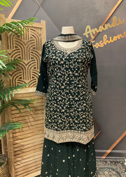 Party Wear Green Sharara set
