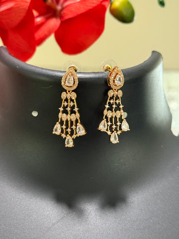 Rose Gold AD Necklace set - Drop Style