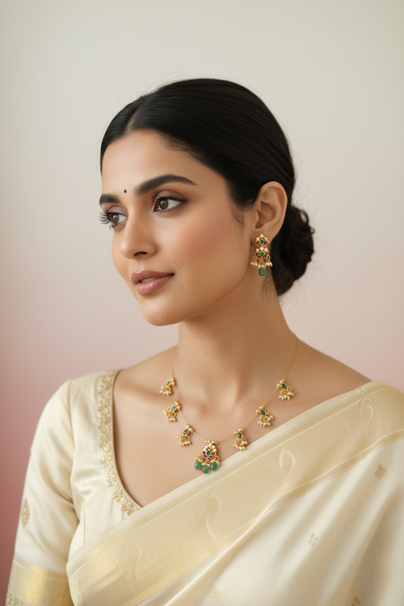 Invisible Chain - Jadav Kundan Necklace