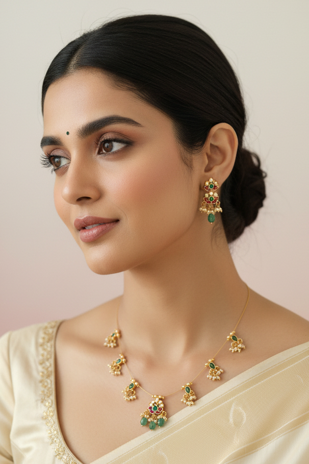 Invisible Chain - Jadav Kundan Necklace