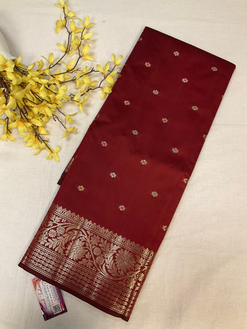 Benarasi Semi Silk Maroon Saree