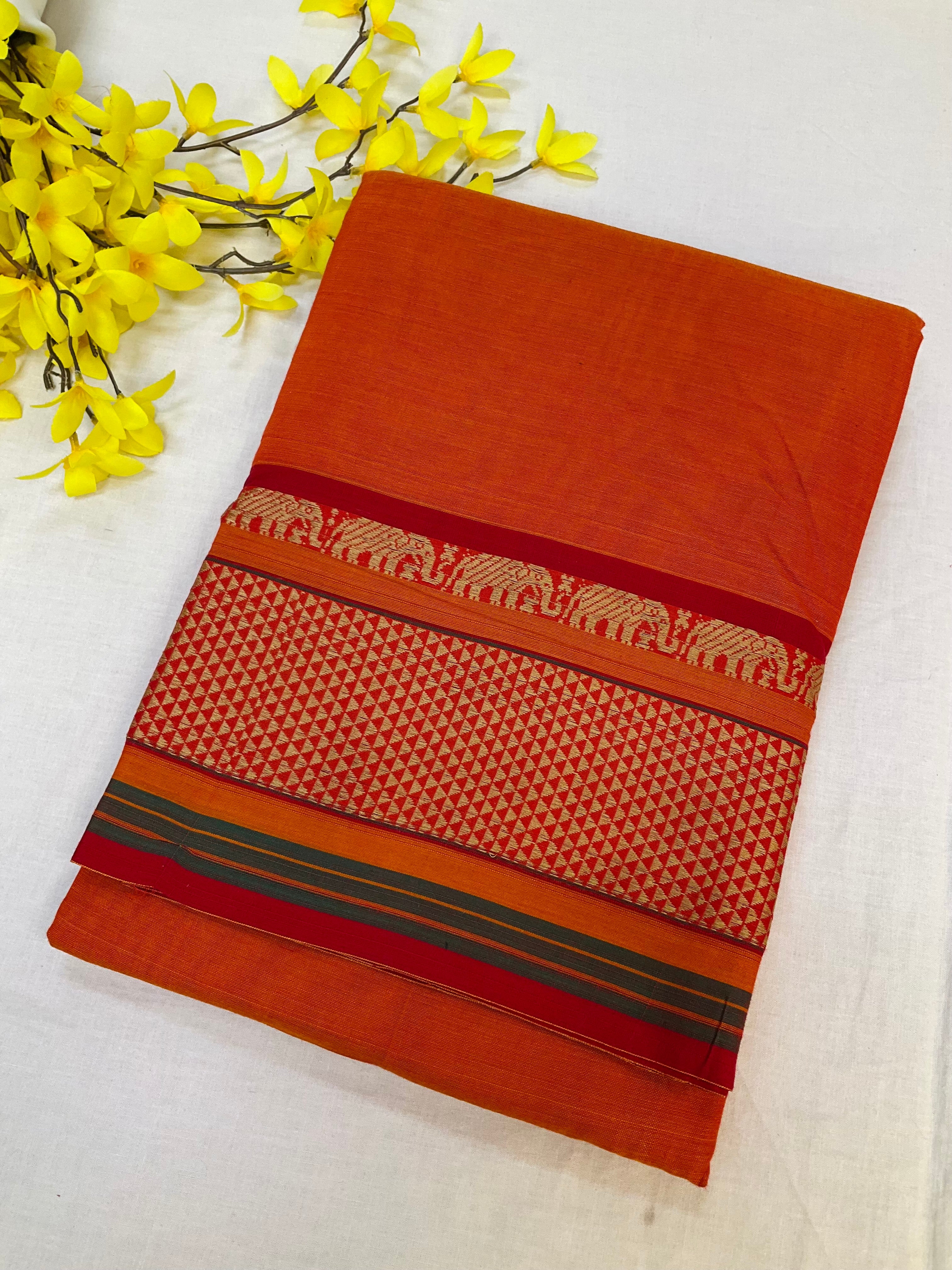 Orange - Narayanpet Cotton sarees