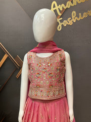 Girls Pink Lehenga sets