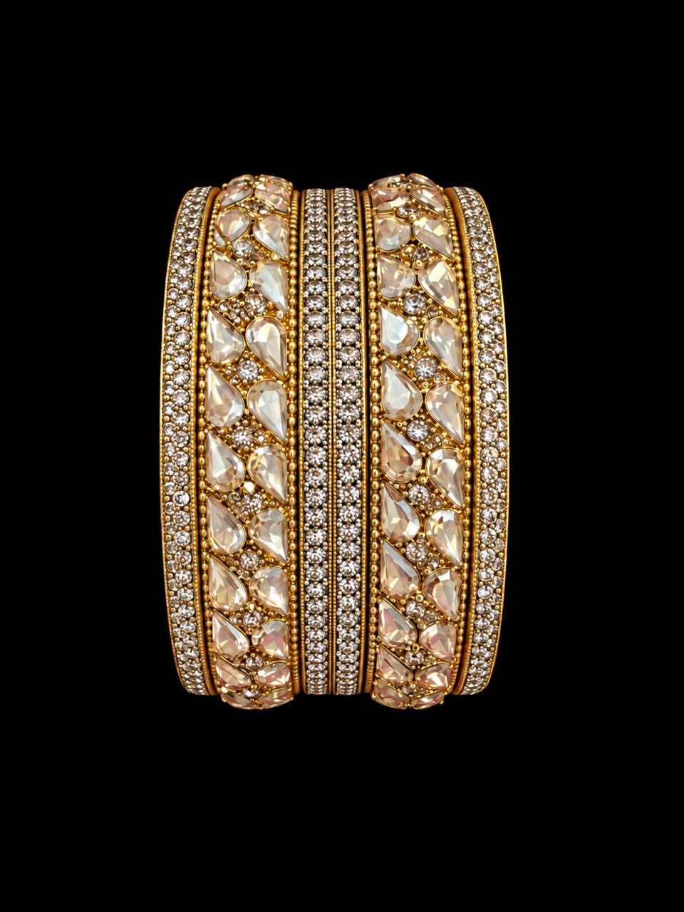 Gold Bangles set - set of 6 pieces