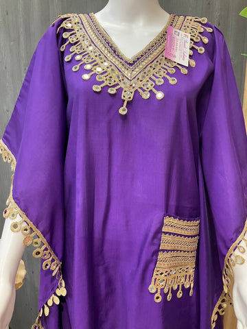 Purple Kaftan Silk set/Kurti sets