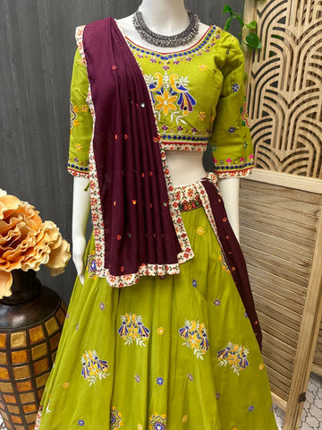 Garba Dandhiya Chaniya Choli Sets - Full Flare Cotton Lehenga for Navratri
