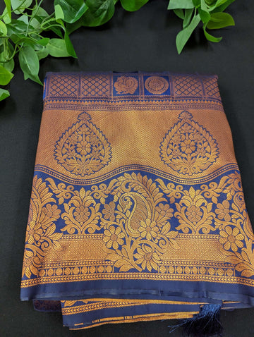 Pure Silk Saree - Copper Zari Work Traditional & Trendy 7 Colors