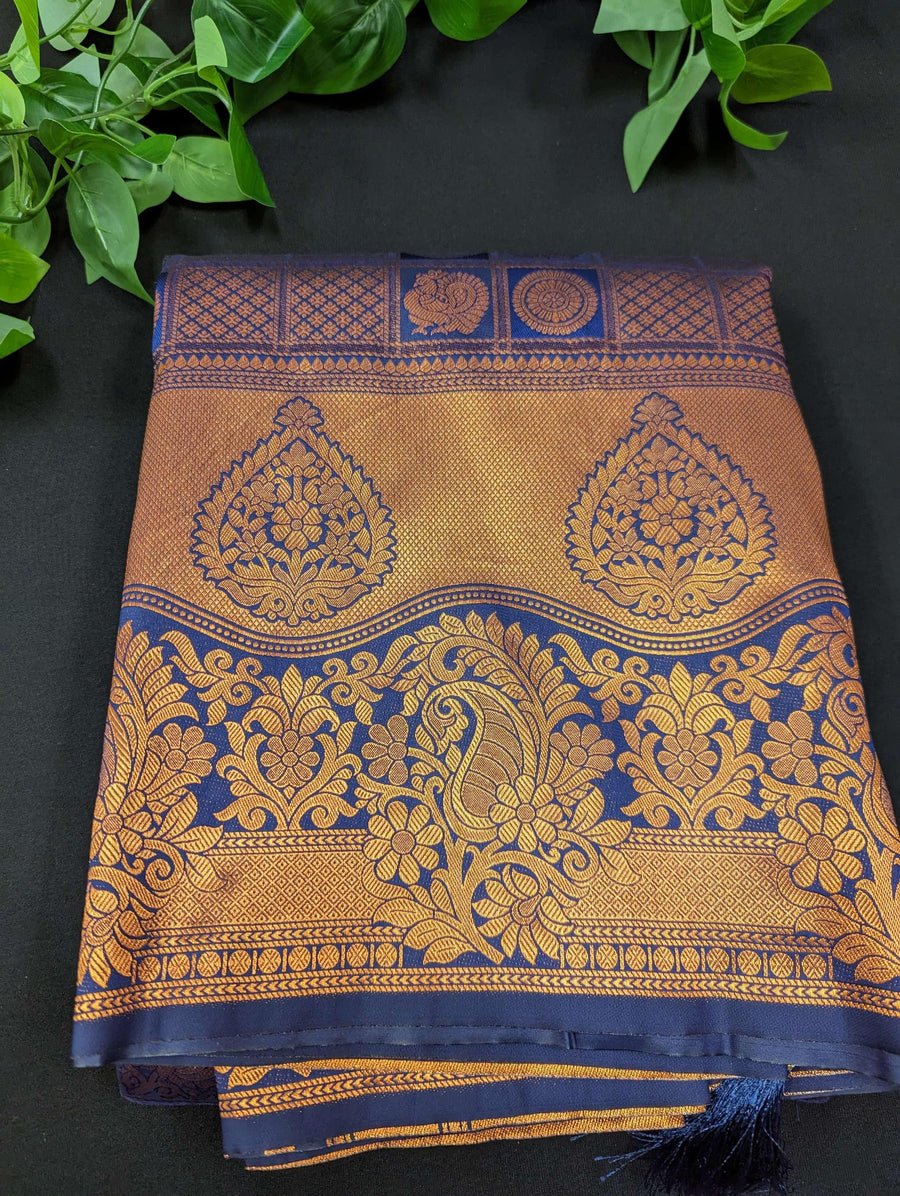 Pure Silk Saree - Copper Zari Work Traditional & Trendy 7 Colors