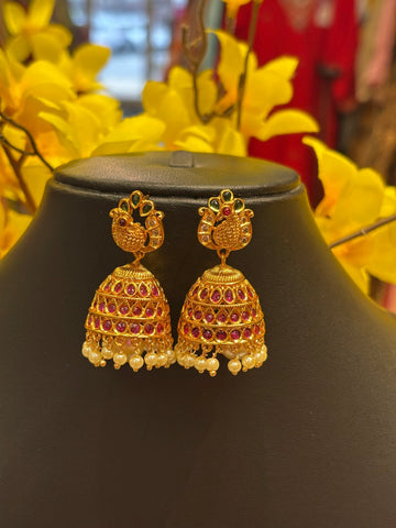 Multicolor Peacock Jhumkas