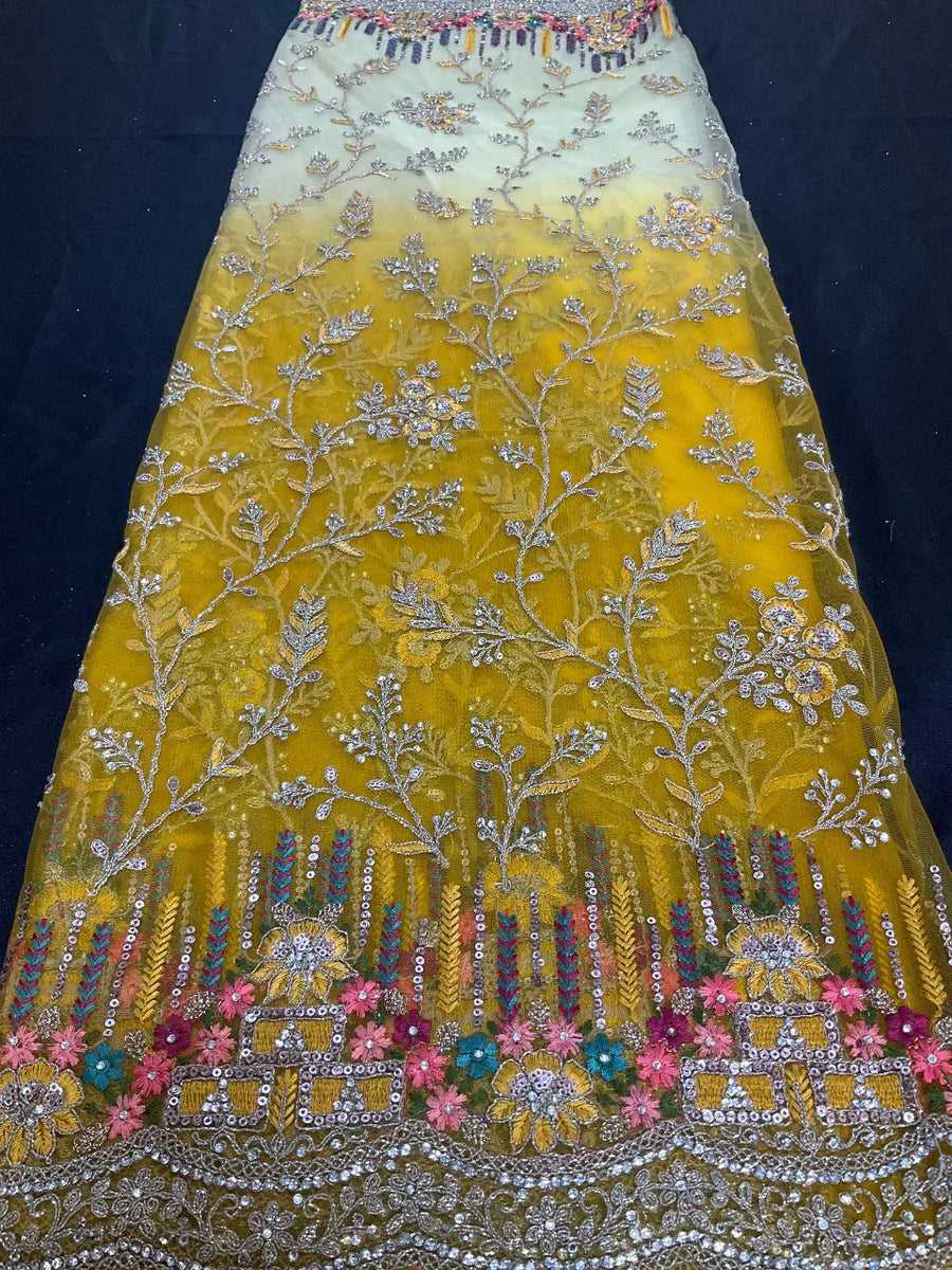 Net Heavy Party Wear Saree with Shaded Design - Elegant Sophisticated